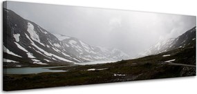 Vászonkép Természet Hegyek Téli tavak 120x40 cm