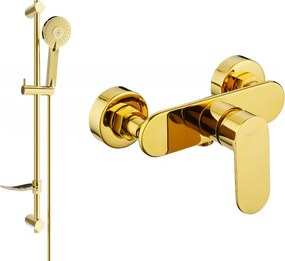 Mexen Milo DF40 zuhanycsaptelep zuhanyszettel, arany - 7134R40-50