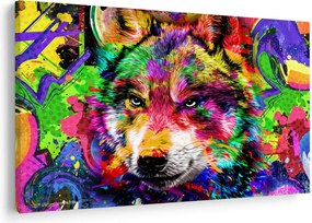 Kép - Farkas graffitivel (90x60 cm)