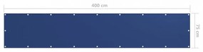 kék oxford-szövet erkélynapellenző 75 x 400 cm