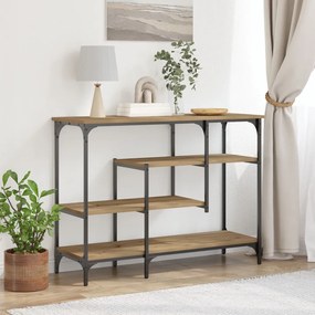 Konzolasztal Mesteri Tölgy 100x35x75 cm Műanyag Fa és Acél