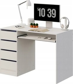 Számítógép Asztal Ifjúsági Fehér Modern Íróasztal Fiókos Polccal