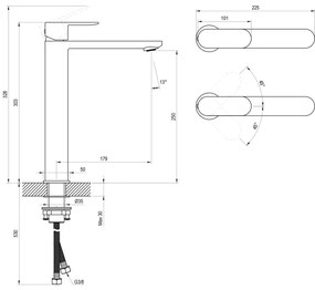 Ravak X070447 - mosdócsaptelep CHROME 30,3 cm fényes króm