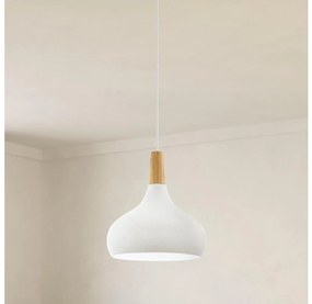 Eglo 901178-Függőlámpa kábelen SABINAR 1xE27/60W/230V átm.28cm fehér-