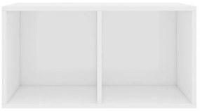magasfényű fehér szerelt fa lemeztároló doboz 71 x 34 x 36 cm