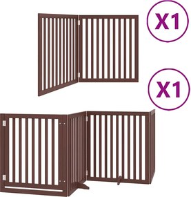 vidaXL barna nyárfa 6 paneles összecsukható kutyakapu ajtóval 480 cm