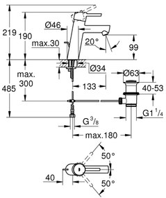 GROHE 23450001 - Mosdócsaptelep CONCETTO M fényes króm