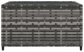 szürke polyrattan négyzet alakú kerti dohányzóasztal 50x50x30cm