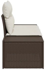 2 személyes kert kanapé párnákkal barna poli rattan