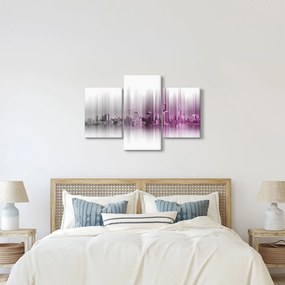 Kép - Panoráma a városra, rózsaszín-szürke (90x60 cm)