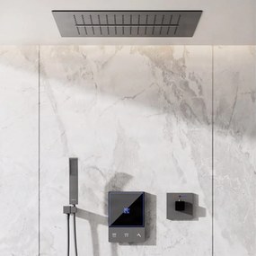 Zuhanyrendszer ELITE EDITION BCS1721 falba süllyesztett kivitelben, termosztáttal és vízesés funkcióval, többféle színben — Gunmetal szürke —…