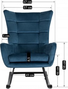 Hintafotel sötétkék bársony kárpittal – JACKSON