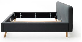 Antracitszürke kárpitozott franciaágy ágyrács nélkül 180x200 cm Mattis – Meise Möbel