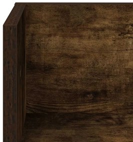 2 db füstös tölgy színű szerelt fa fali polc 75 x 16,5 x 16,5cm