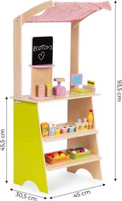 Fából készült gyermekbódé - zöldség- és gyümölcsbolt
