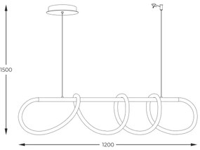 Zuma Line 20006PM-GD - LED Csillár zsinóron BALBO LED/45W/230V 3000/4000/6000K