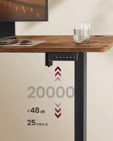 Magasságállítható elektromos íróasztal memóriafunkcióval 180 x 80 cm, vintage barna