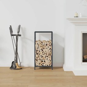 antracitszürke hidegen hengerelt acél tűzifatároló 34x25x70 cm