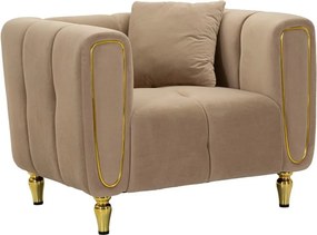 Szürkésbarna bársony fotel Alma – Mauro Ferretti