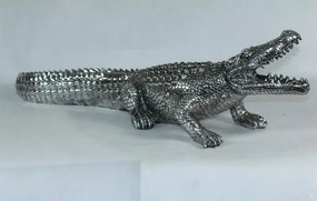Krokodil figura Műanyag Ezüst 20,5x67x18,5cm