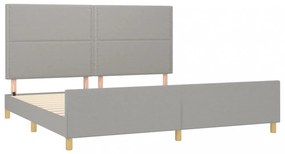 világosszürke szövet ágykeret matrac nélkül 200 x 200 cm