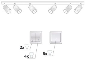 spotlámpa NICEA 6xGU10/10W/230V fekete
