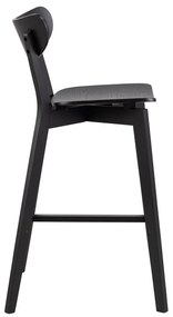 Fekete kaucsukfa bárszék szett 2 db-os 105 cm Roxby – Actona