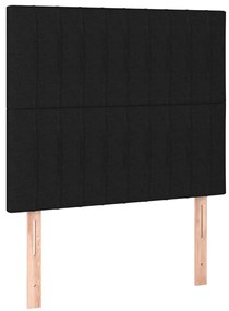 fekete szövet rugós ágy matraccal 120 x 200 cm