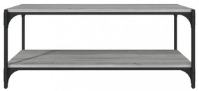 szürke sonoma színű szerelt fa és acél TV-szekrény 100x33x41 cm