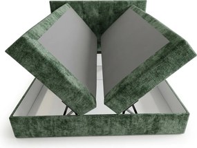 Kárpitozott boxspring ágy DIRELIS VIBE 160x200 cm sötétzöld Matrac: Bonell rugós matrac