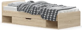 Egyszemélyes ágy 1S/90, sonoma tölgyfa, TEYO