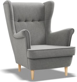 Uszak fotel, fonott, szürke