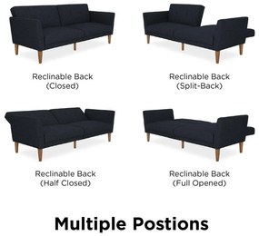 Sötétkék kinyitható kanapé 205 cm Regal - Novogratz