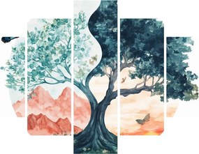 Kép – Akvarellfa tele élettel (150x105 cm)