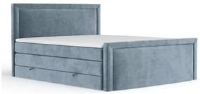 Kék ágyneműtartós boxspring ágy 160x200 cm Lavenda – Maison de Rêve