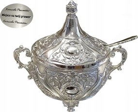 Cukortartó Ezüstözött Barokk Cukortartó Gomb Díszítéssel Ajándék Anyukának