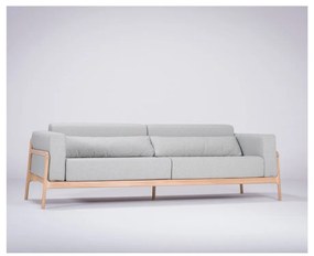 Fawn Plus kékesszürke kanapé tölgyfából, 240 cm - Gazzda
