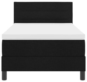 Boxspring Ágy Mattal &amp; LED Fekete 90x200 cm Szövet