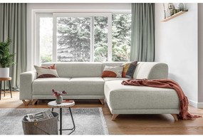 Bézs kinyitható-tárolóhelyes sarokkanapé (jobb oldali-L alakú) Classy Sophie – Miuform