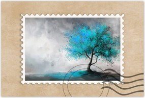 Poszterek 90x60 Kék fa Modern Art