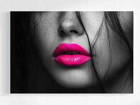 Poszter Portré Nő Arc Makró Fotó Neon Rózsaszín 60x40