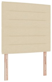 Box Spring ágy matraccal, krém, 90x200 cm, szövet