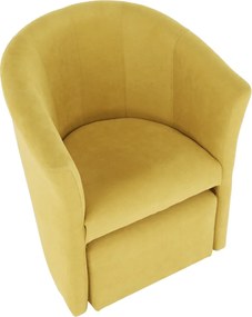 Klub fotel puffal, mustár, ROSE