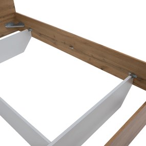 Dupla ágy, 160x200, tölgy wotan/fehér, GABRIELA