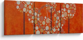 Kép - Narancssárga erdő (órával) (90x30 cm)
