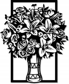 Virágcsokor Fali Panel Dekoráció Áttört Kép Virágokkal A Falon