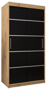 Ruhásszekrény 100 cm Verika 1 100 (artisan tölgy + fekete). 1063671