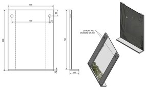Aqualine - BETA tükör, 60x80 cm, fehér