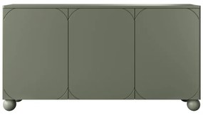 Sonatia II háromajtós komód, gömb lábakon - 150 cm - oliva színű