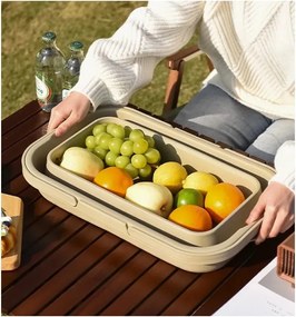 Összecsukható piknikkosár TRIGO 3 az 1-ben, szürke